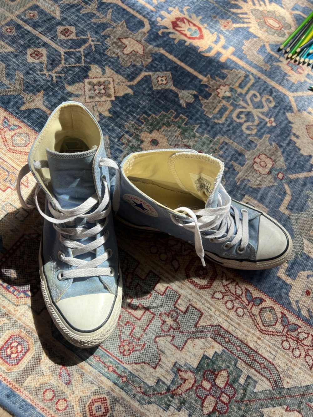 Converse Light Blue High Top Canvas Sneakers